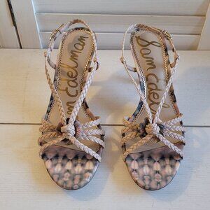 $49 *NWT* (9.5) SAM EDELMAN PANKIN BRAIDED STRAPPY SAND